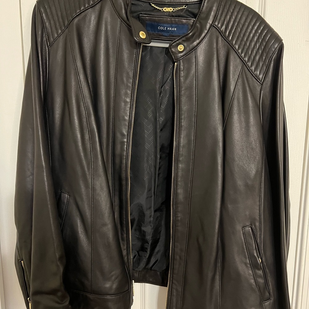 Womens Lamb Skin Leather Cole Haan Jacket in XL